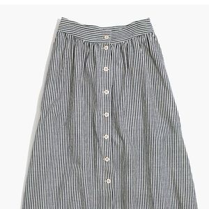 Madewell Palisade Button-Front Midi Skirt Sz 10